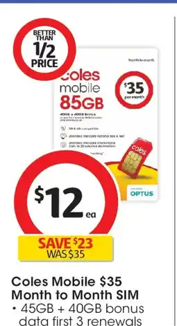 Coles Coles mobile offer