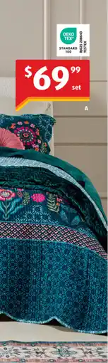 ALDI Quilted Coverlet Set Queen/King Size offer