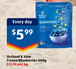 ALDI Orchard & vine frozen blueberries offer