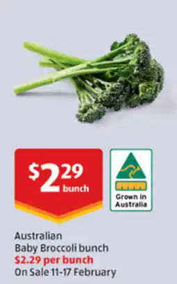 ALDI Australian baby broccoli bunch offer