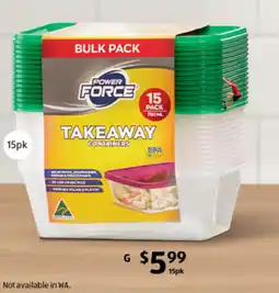 ALDI Power force takeaway containers offer