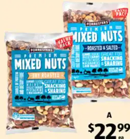 ALDI Forresters dry roasted or roasted & salted mixed nuts offer