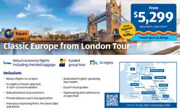 ALDI Classic europe from london tour offer