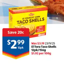 ALDI El Tora Taco Shells offer