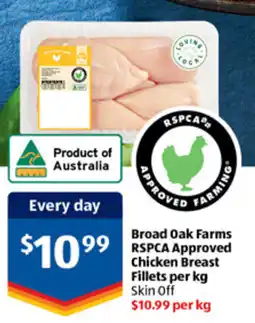 ALDI Broad oak farms rspca approved chicken breast fillets per kg offer