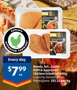 ALDI Ready, set...cook! rspca approved chicken schnitzel offer