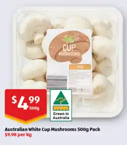ALDI Australian White Cup Mushrooms Pack offer