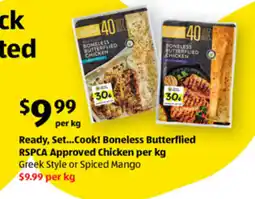 ALDI Ready, set...cook! boneless butterflied rspca approved chicken per kg offer