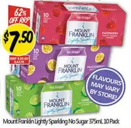 NQR Mount frankin lightly sparkling no sugar offer