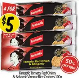 NQR Fantastic tomato, red onion & balsamic vinegar rice crackers offer