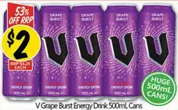 NQR V Grape Burst Energy Drink Cans offer