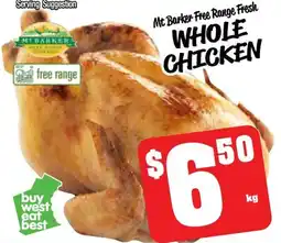 Farmer Jack's Mt barker free range fresh whole chicken offer