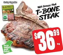 Farmer Jack's Wa grass fed t-bone steak offer