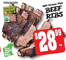 Farmer Jack's Wa grass fed beef ribs offer