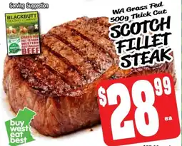 Farmer Jack's Wa grass fed 500g thick cut scotch fillet steak offer