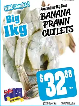 Farmer Jack's Australian raw banana prawn cutlets offer