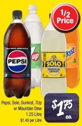 Farmer Jack's Pepsi, solo, sunkist, 7up or mountain dew offer