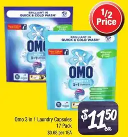 Farmer Jack's Omo 3 in 1 laundry capsules offer