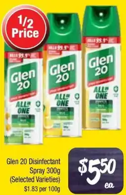 Farmer Jack's Glen 20 disinfectant spray offer