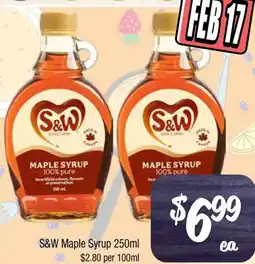 Farmer Jack's S&w maple syrup offer