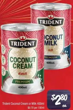Farmer Jack's Trident coconut cream or milk offer
