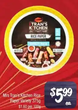 Farmer Jack's Mrs tran's kitchen rice paper variety offer