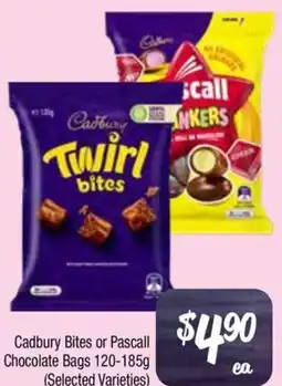 Farmer Jack's Cadbury bites or pascall chocolate bags offer