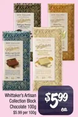 Farmer Jack's Whittaker's artisan collection block chocolatex offer