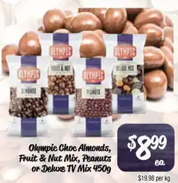Farmer Jack's Olympic choc almonds, fruit & nut mix, peanuts or deluxe tv mix offer
