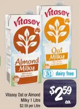 Farmer Jack's Vitasoy oat or almond milky offer