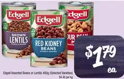 Farmer Jack's Edgell assorted beans or lentils offer