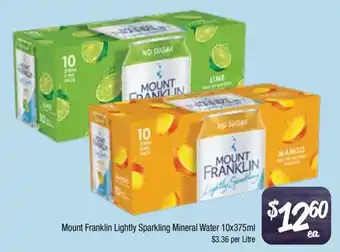 Farmer Jack's Mount Franklin Lightly Sparkling Mineral Water offer
