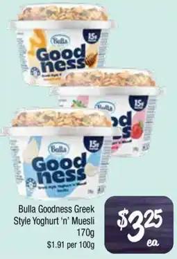 Farmer Jack's Bulla Goodness Greek Style Yoghurt 'n' Muesli offer