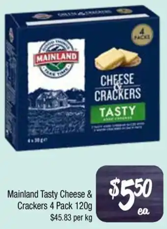 Farmer Jack's Mainland Tasty Cheese & Crackers offer