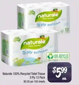 Farmer Jack's Naturale 100% Recycled Toilet Tissue 3 Ply offer