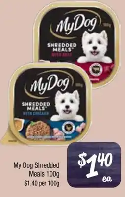 Farmer Jack's My Dog Shredded Meals offer