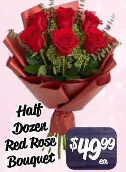 Farmer Jack's Half Dozen Red Rose Bouquet offer