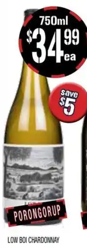 Farmer Jack's Low boi chardonnay offer