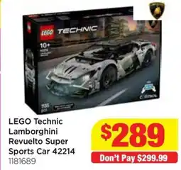 Mr Toys Lego technic lamborghini revuelto super sports car 42214 offer