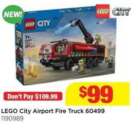 Mr Toys LEGO City Airport Fire Truck offer
