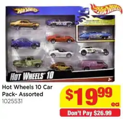 Mr Toys Hot wheels 10 car pack-assorted offer
