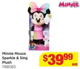Mr Toys Minnie mouse sparkle & sing plush offer