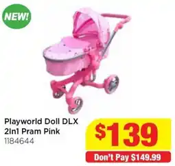 Mr Toys Playworld doll dlx 21n1 pram pink offer