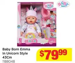 Mr Toys Baby Born Emma In Unicorn Style offer