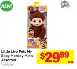 Mr Toys Little Live Pets My Baby Monkey Minis Assorted offer