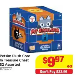 Mr Toys Petsim plush core in treasure chest s2 assorted offer