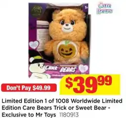 Mr Toys Limited Edition 1 of 1008 Worldwide Limited Edition Care Bears Trick or Sweet Bear - Exclusive to Mr Toys offer