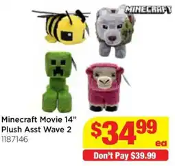 Mr Toys Minecraft Movie Plush Asst Wave 2 offer