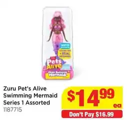 Mr Toys Zuru pet's alive swimming mermaid series 1 assorted offer