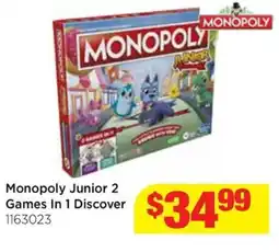 Mr Toys Monopoly junior 2 games in 1 discover offer
